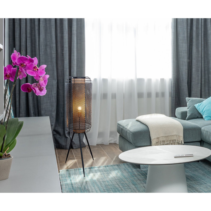 110cm Gloss Novelty Floor Lamp, Black