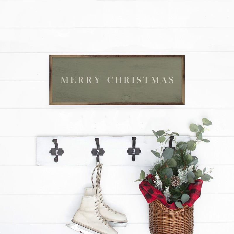 Merry Christmas - machine à écrire verte, H 8 po x l 24 po x P 1 po