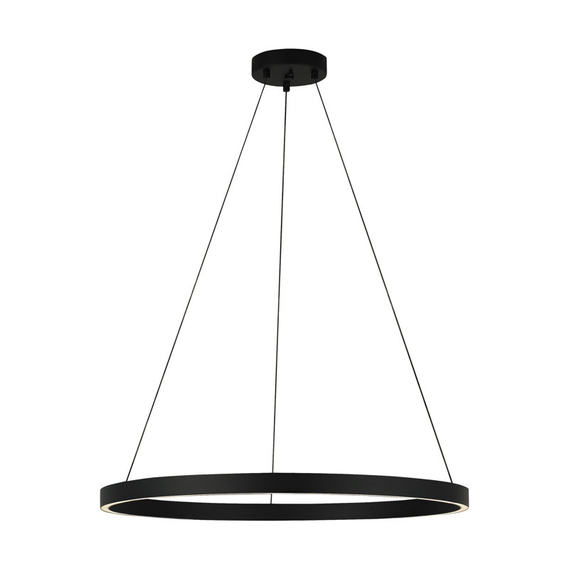 Fiama 1 - Light LED Chandelier, 1.5" H x 30" W x 30" D, Black