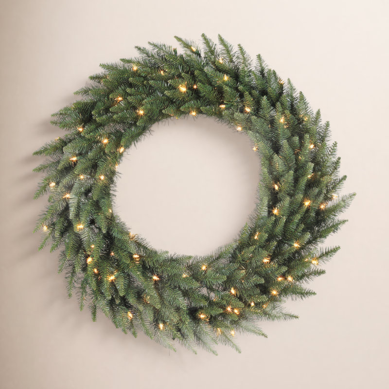Couronne de sapin artificielle Peabody, Multicolore, H 42 po x l 42 po x P 3 po