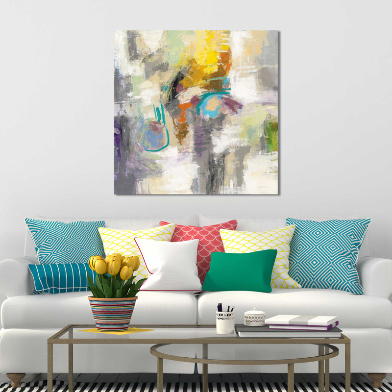 «Chalk on Asphalt», reproduction de peinture acrylique sur toile, H 18 po x l 18 po x P 1 po, Toile tendue