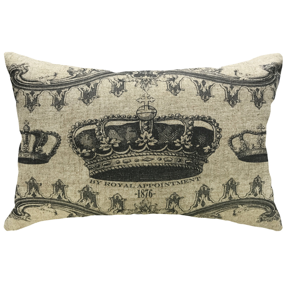  Decorative Crown Linen Lumbar Pillow TheWatsonShop