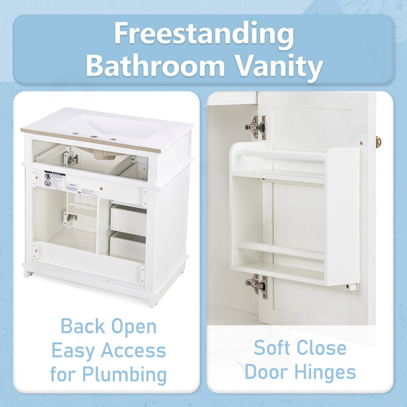 Gurdarshan with Sink, Built-In Door Shelf, White