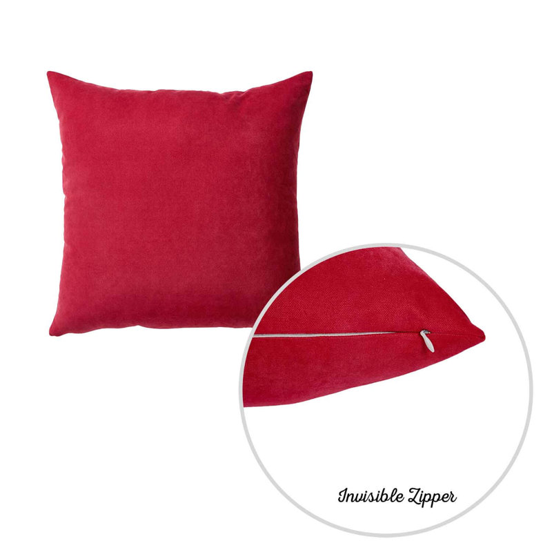 Ruby Red 26" x 26" Polyester Euro Throw Pillow Set