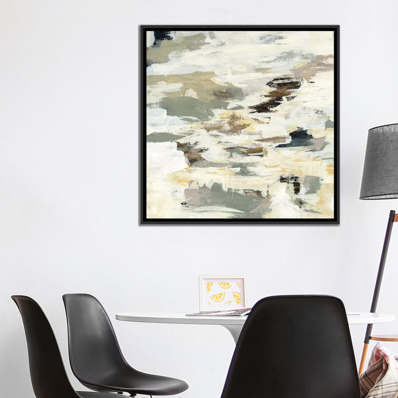 «Steps on Stones I», reproduction d'art sur toile, H 18 po x l 18 po x P 1,5 po, Toile avec cadre noir, Pas de tapis