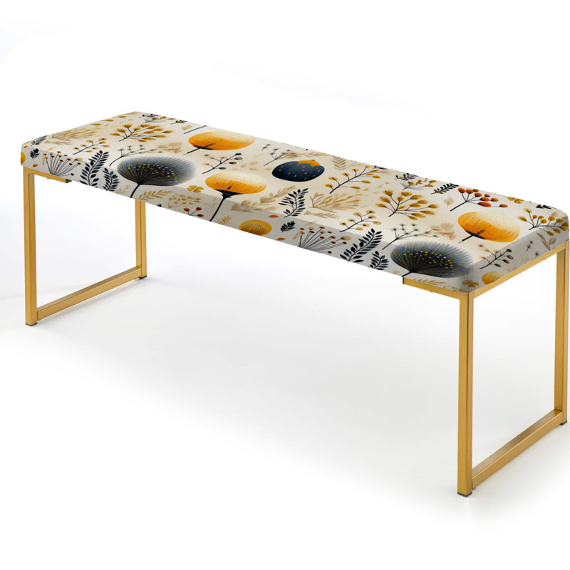 Banc rembourré or, Cottage Yellow And Beige Garden Grace