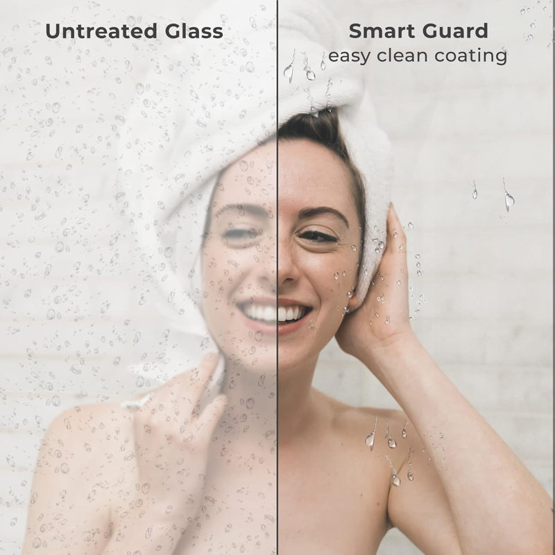Fixed Shower Panel | Water Repellent | 3/8" Tempered Glass, Brushed Nickel