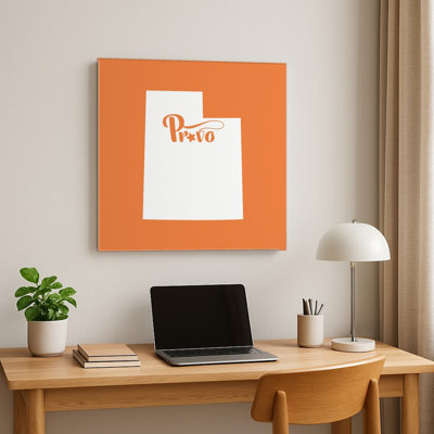 Home Sweet Provo — Utah State Silhouette — Square Metal Wall Art