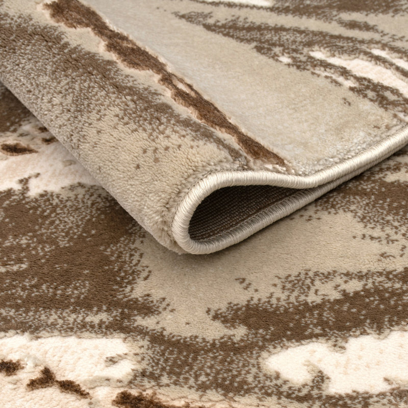 Rectangle Marble Area Rug, Beige, Rectangle 80 x 150 cm