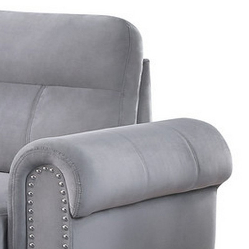 Canapé-lit modulaire réversible en tissu 96,5 po, Velours gris velours, Réversible