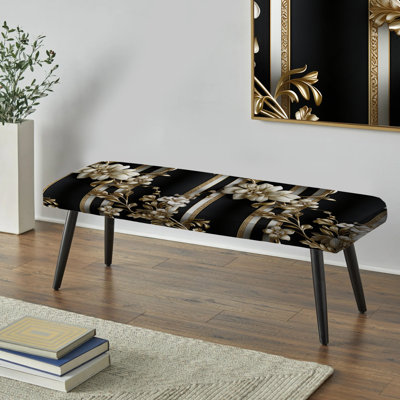 Banc rembourré rayé Gold Regal