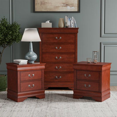 Ensemble de chambre à coucher 3 pièces Aberdeen (2 tables de chevet + 1 commode)