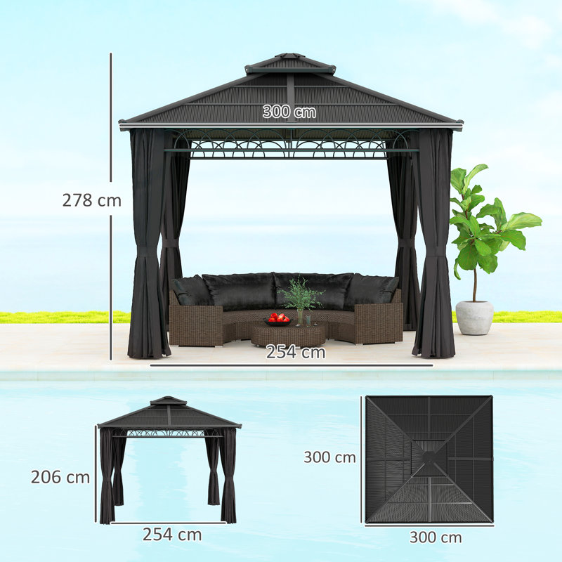 25 Ft. W x 25 Ft. D Metal Hardtop Gazebo