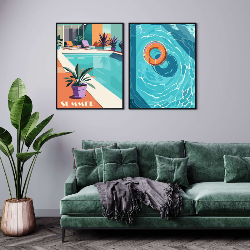Elegant Decorative Framed MDF Paintings (2 Pieces), 8.3 x 11.8 inches | 100% MDF, High-Quality Digital Printing | Ideal for Living Room & Bedroom Decor, Stylish Wall Art to Enhance Your Home Aesthetic