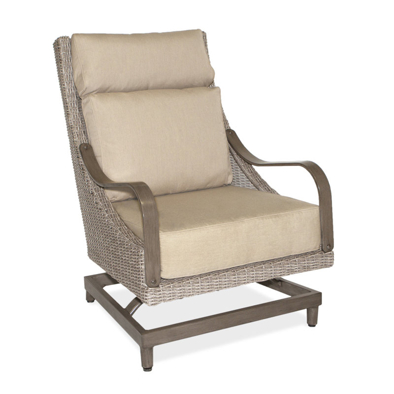 Maddox High Back Patio Chair with Sunbrella Cushions, Cast Ash Sunbrella® Plainweave