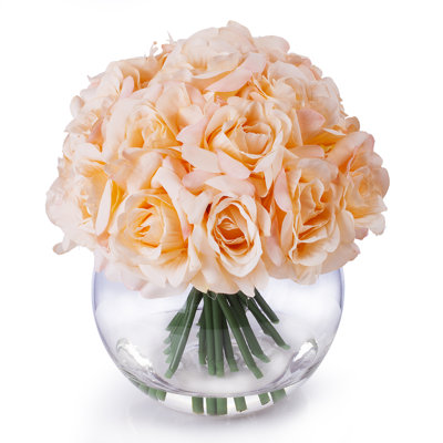 Silk Rose Arrangement in Vase