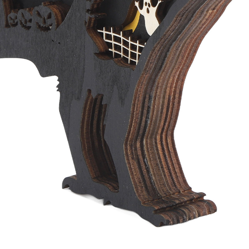 Ornement en bois sculpté avec lumières 3D