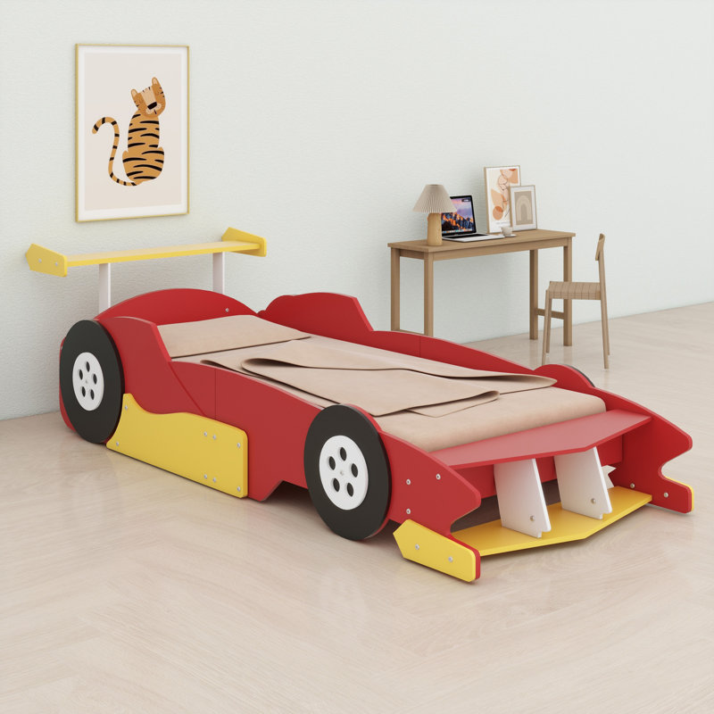 Lit plateforme avec roulettes Race, Rouge