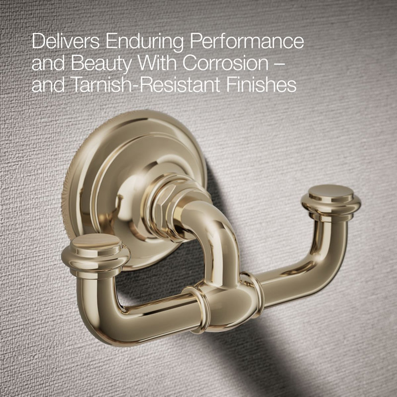 Artifacts® Double Wall Mounted Robe Hook, Gold