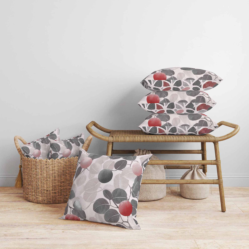 Mélange de fruits à noyau intérieur / extérieur 26 x 26, Carré 26 po, Rose / Gris