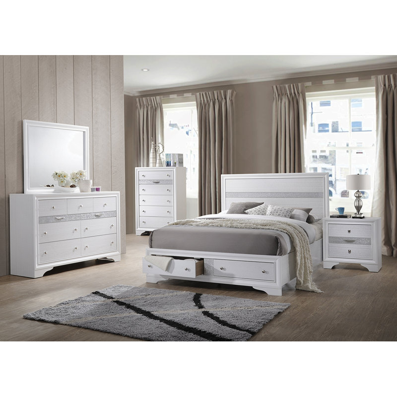 Table de chevet 2 tiroirs Traditional Matrix, White