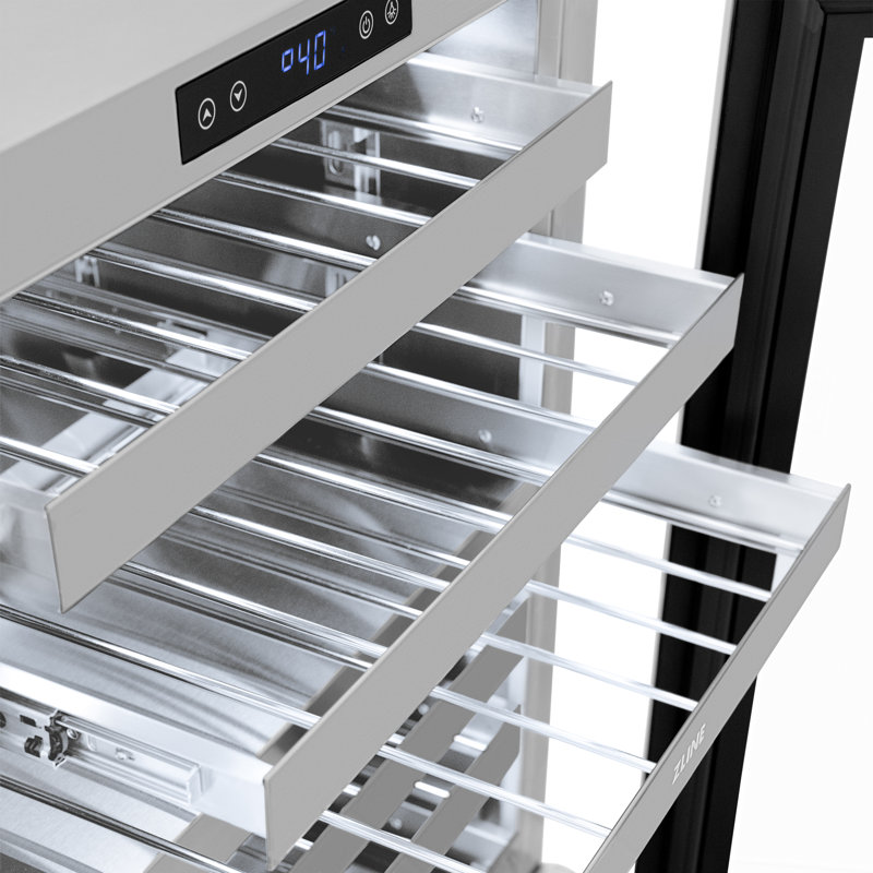 23.88 44 Bottle Wine Refrigerator, White/Matte Black