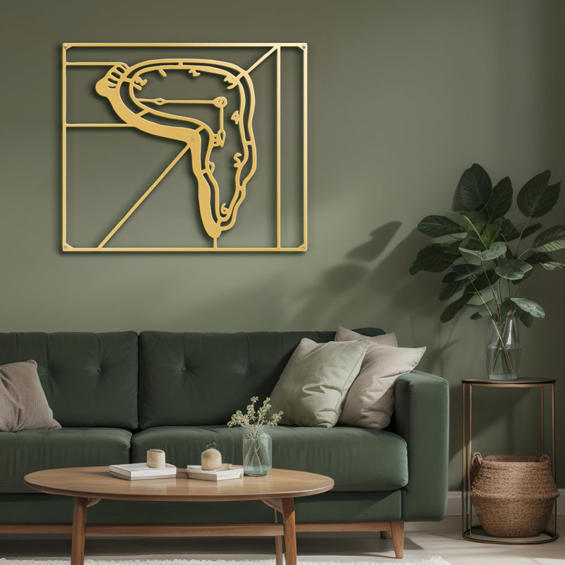 Décoration murale en métal, H 36 po x l 36 po x P 0,05 po, Or