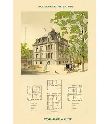 Residence in Geneva Switzerland by Reverdin  Advertisement Print
