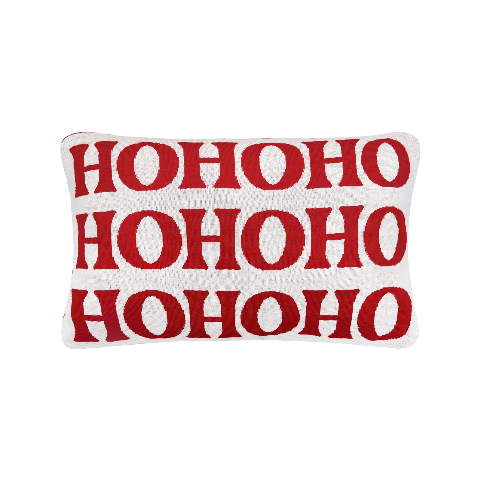 Alura 24" x 24" Cotton Throw Pillow,  Ho Ho Ho Reversible Knitted