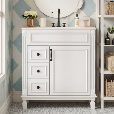 Meuble-lavabo moderne 30 po avec lavabo en céramique
