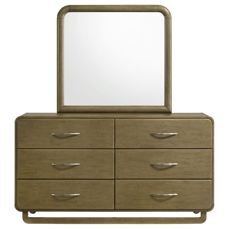 Rockhampton 6-drawer Dresser And Mirror Nutmeg