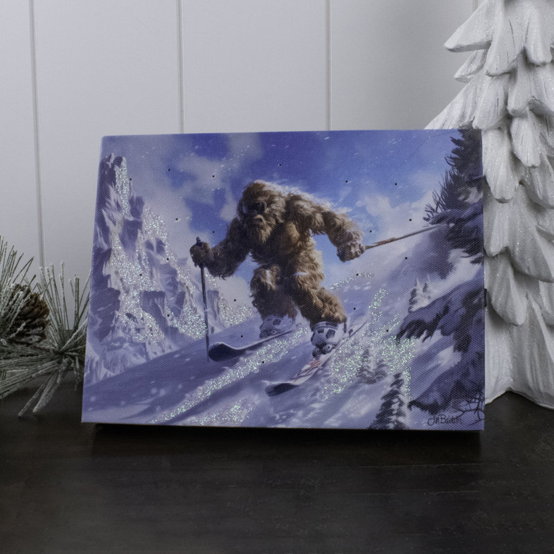 Ski Squatch 8x6 Lighted Tabletop Canvas