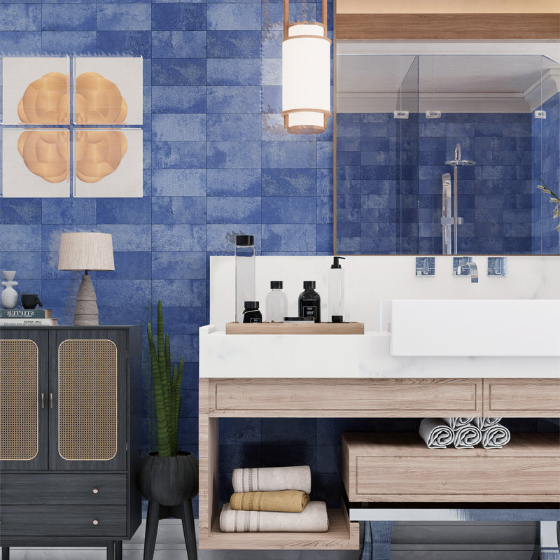 Myst 4 In. X 8 In. Ceramic Wall Tile, Blue