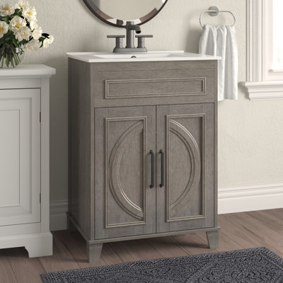Hartzler 23.88'' Single Bathroom Vanity with Vitreous China Top