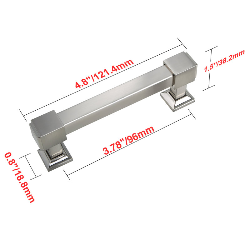 Brett 3.78" Centre to Centre Bar Pull, Brushed Nickel