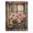 Peonies By The Farmhouse Window II - Peonies Wood Wall Decor - On Natural Pine Wood-989757242