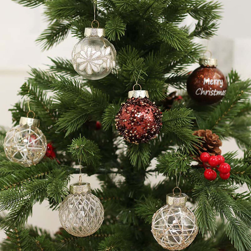 25 pièces de boules de Noël pour arbre de Noël, fête, mariage