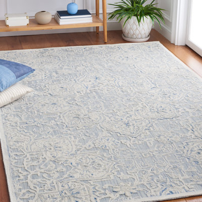 Lafave Oriental Wool and Cotton Floral Rug 
