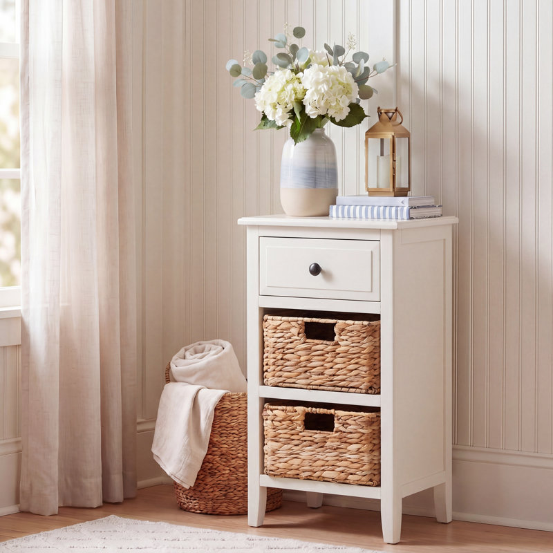 Santa Cruz End Table with Storage, Vintage White