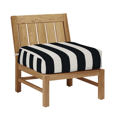 Chaise longue de patio en teck avec coussins Club