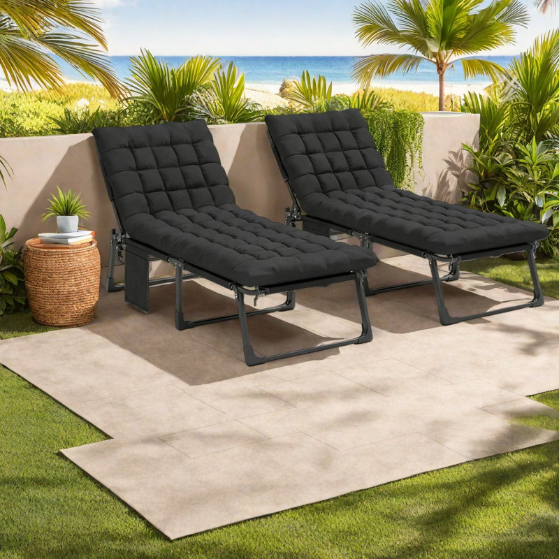 Ensemble de chaises longues réglables Modern, en acier durable et en filet, portatif pour la détente