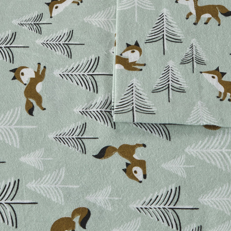 Ensemble de draps en flanelle de coton Gracie Mills, Ensemble de draps pour lit simple TG avec 1 taie d
