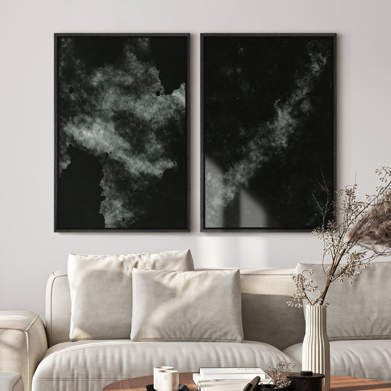 Art mural encadré sur toile, rétro muraux abstraits pour chambre à coucher, H 24 po x l 16 po, Noir