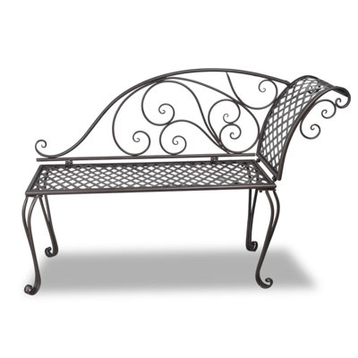 Garden Chaise Lounge 128 cm Steel Antique