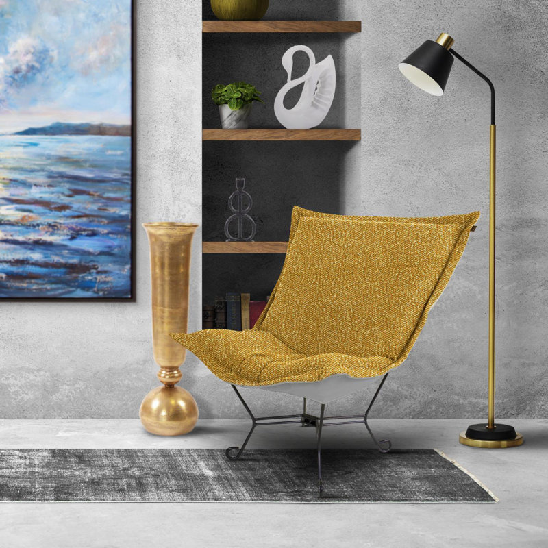 Fauteuil à volutes Korkuteli, Jaune