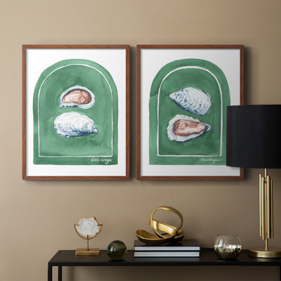 East Coast Oysters I-Premium, reproduction encadrée - prête à être accrochée - aucun clou requis - aucun clou requis