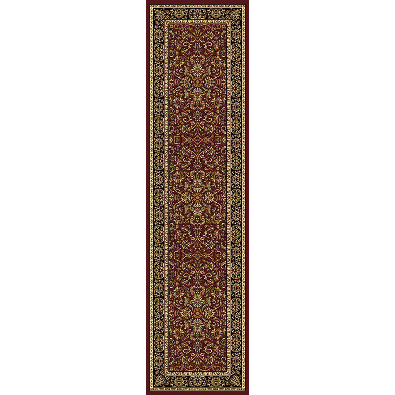  Traditional Persian-style burgundy red area rug, Runner 2'2" x 8'