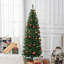 Arbre de Noël HOMcom 6 pi, arbre de Noël artificiel non éclairé, sapin de Douglas mince avec branches réalistes, arbre d'Halloween avec 618 pointes, vert