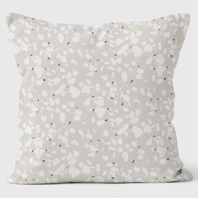 Terrazzo Rosa Con Cuore Bianco - Art Print Cushion