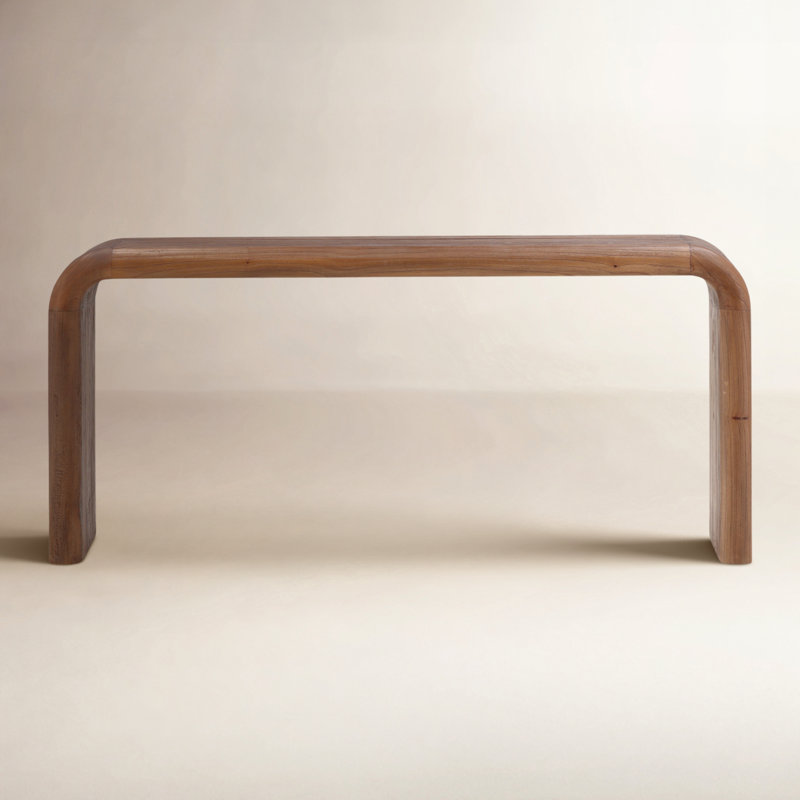 Wynne 65" Wide Mindi Wood Console Table, Medium Brown